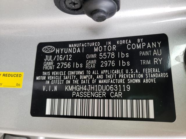 2013 HYUNDAI EQUUS SIGN KMHGH4JH1DU063119