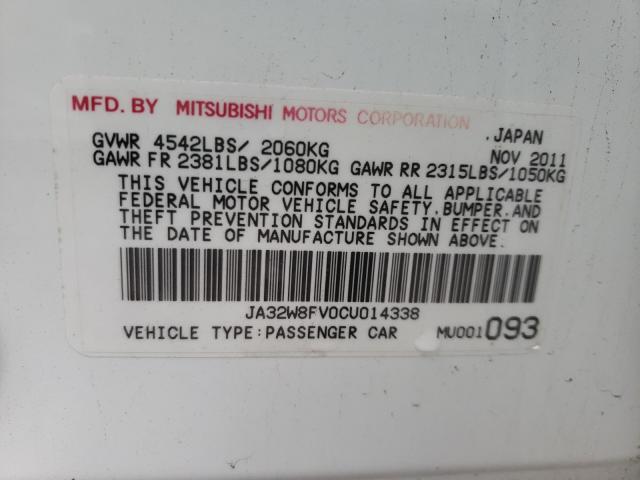 2012 MITSUBISHI LANCER EVO JA32W8FV0CU014338