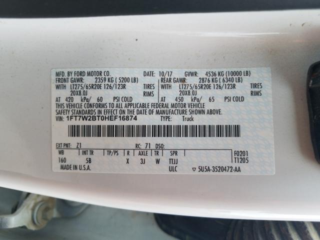 2017 FORD F250 SUPER - 1FT7W2BT0HEF16874