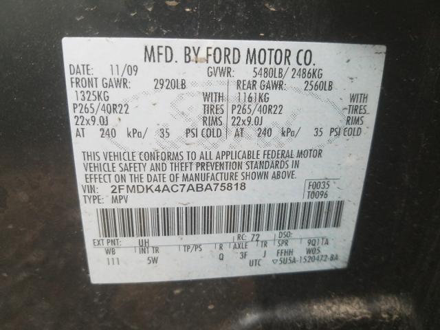2010 FORD EDGE SPORT 2FMDK4AC7ABA75818