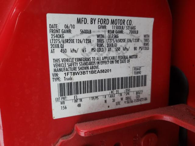 2011 FORD F350 SUPER 1FT8W3BT1BEA58201