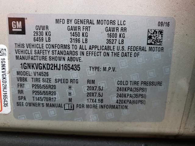 2017 CHEVROLET TRAVERSE L - 1GNKVGKD2HJ165435