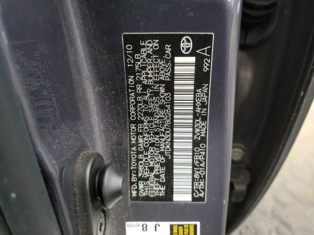 2011 TOYOTA PRIUS - JTDKN3DU7B0264103