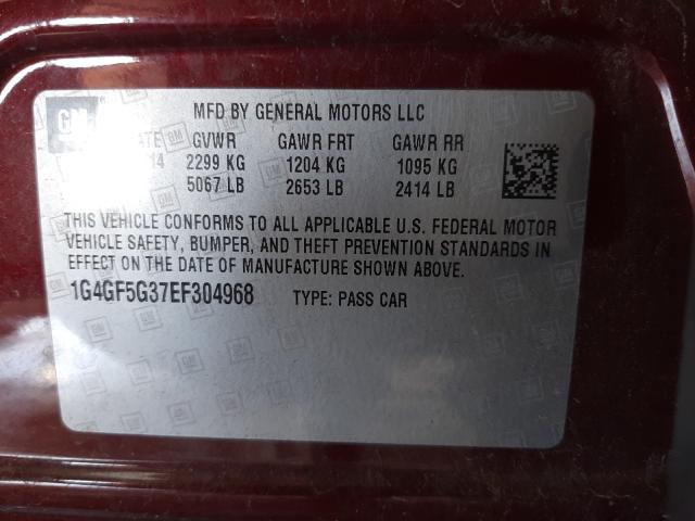 2014 BUICK LACROSSE T 1G4GF5G37EF304968