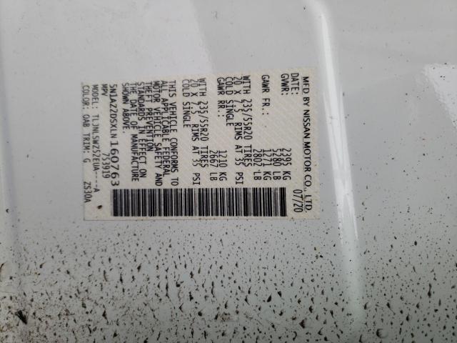 2020 NISSAN MURANO PLA 5N1AZ2DSXLN160763