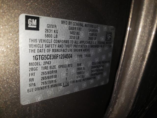 2015 GMC CANYON SLT 1GTG5CE36F1204504