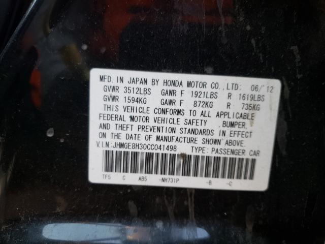 2012 HONDA FIT - JHMGE8H30CC041498