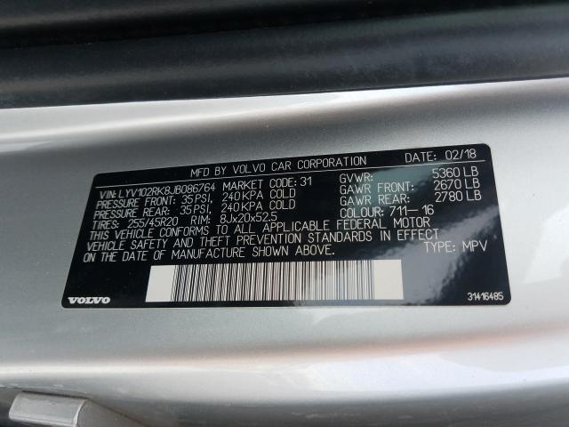 2018 VOLVO XC60 T5 LYV102RK8JB086764