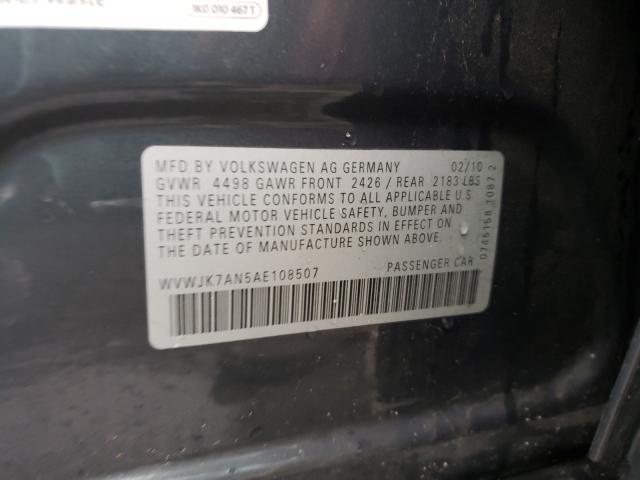 2010 VOLKSWAGEN PASSAT WVWJK7AN5AE108507