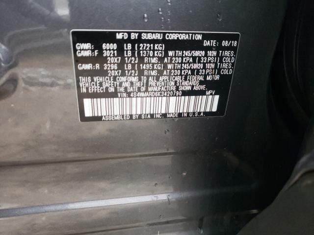 2019 SUBARU ASCENT TOU 4S4WMARD6K3420790