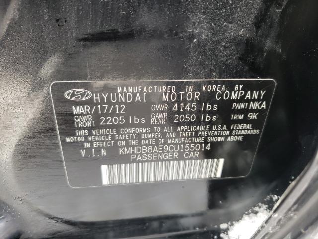 2012 HYUNDAI ELANTRA TO KMHDB8AE9CU155014