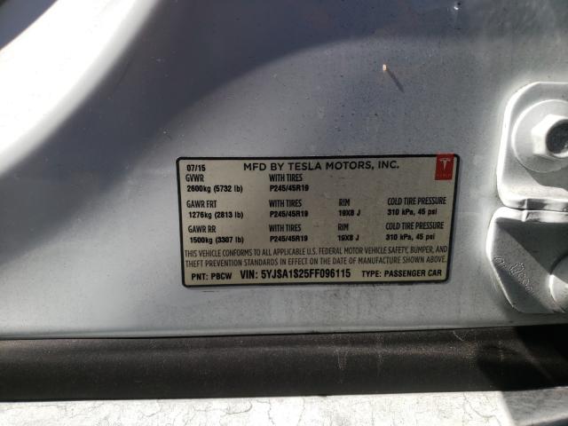 2015 TESLA MODEL S 70 5YJSA1S25FF096115