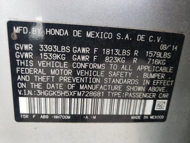 2015 HONDA FIT LX 3HGGK5H5XFM728681
