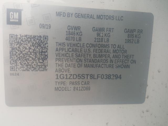 2020 CHEVROLET MALIBU LT 1G1ZD5ST8LF038294