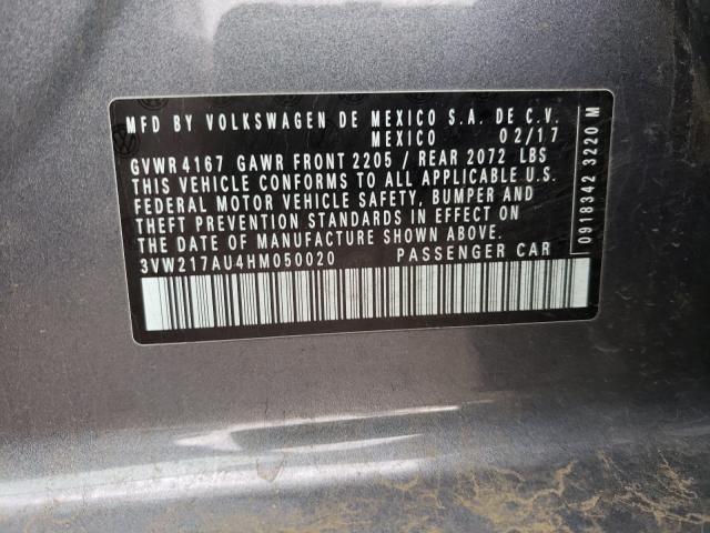 2017 VOLKSWAGEN GOLF S 3VW217AU4HM050020