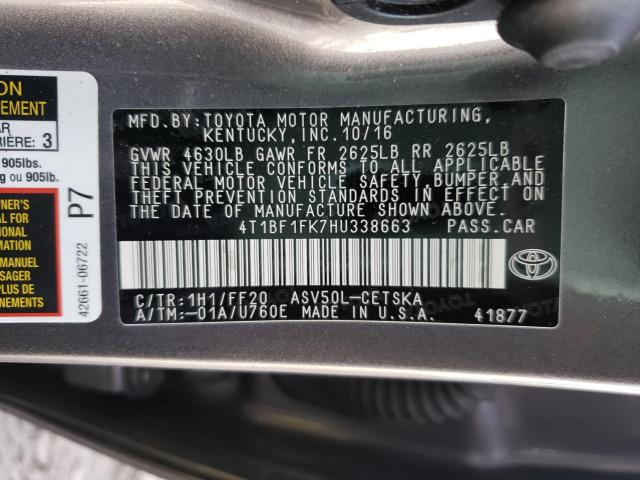 2017 TOYOTA CAMRY LE 4T1BF1FK7HU338663