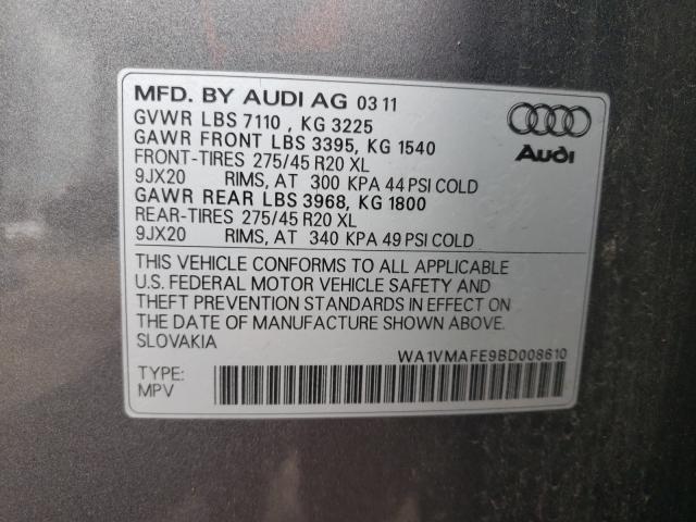 2011 AUDI Q7 PRESTIG WA1VMAFE9BD008610