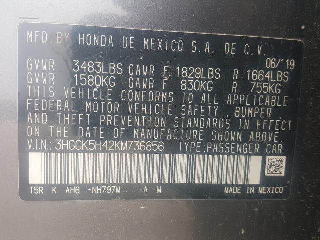 2019 HONDA FIT LX 3HGGK5H42KM736856