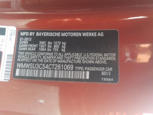 2012 MINI COOPER WMWSU3C54CT261069