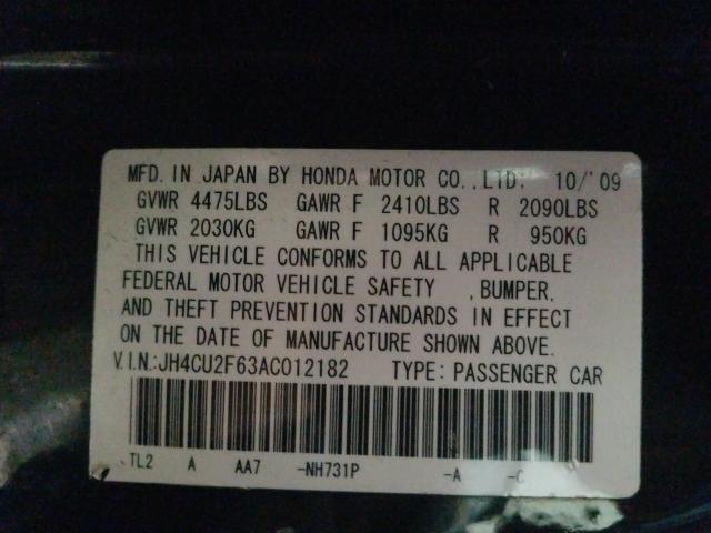 2010 ACURA TSX JH4CU2F63AC012182