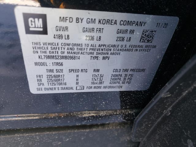 2021 CHEVROLET TRAILBLAZE KL79MMS23MB096814