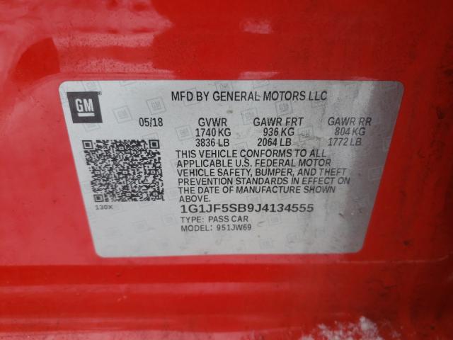 2018 CHEVROLET SONIC PREM 1G1JF5SB9J4134555