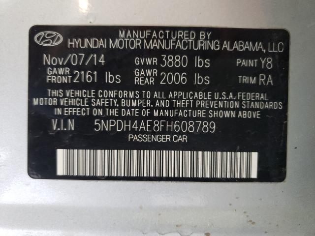 2015 HYUNDAI ELANTRA 5NPDH4AE8FH608789