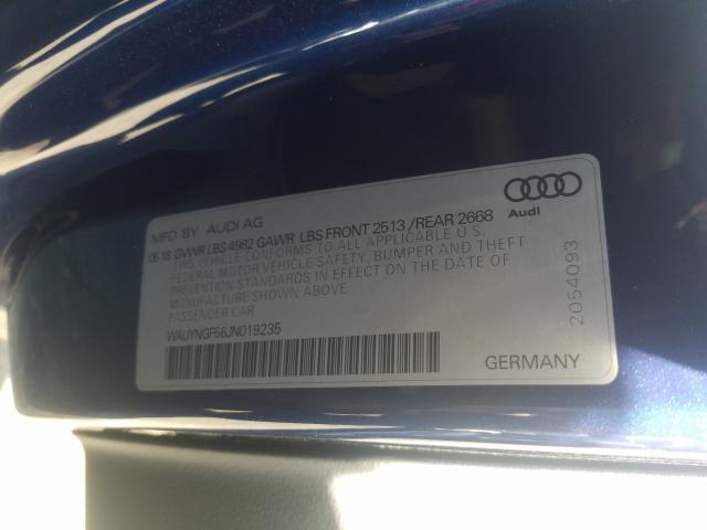 2018 AUDI A5 PREMIUM WAUYNGF58JN019235