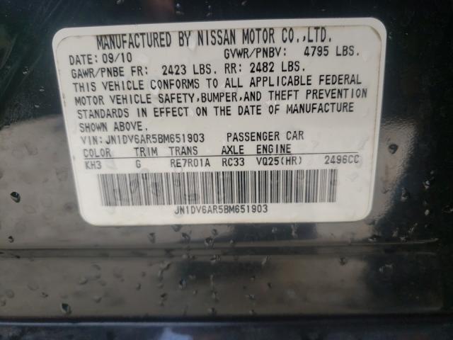 2011 INFINITI G25 JN1DV6AR5BM651903