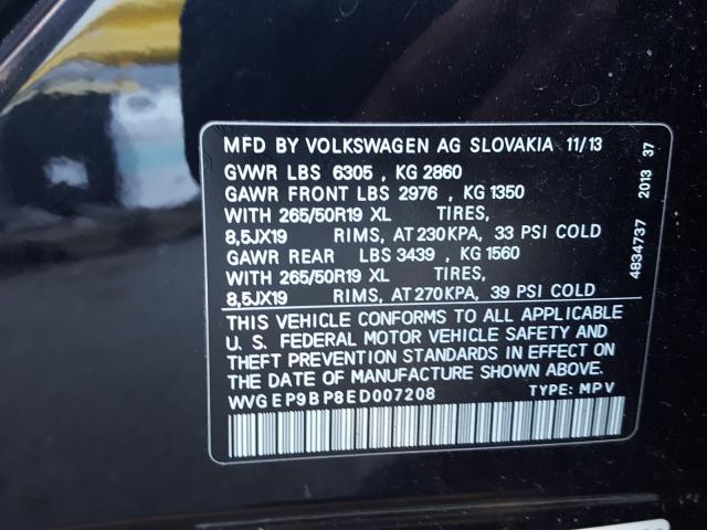 2014 VOLKSWAGEN TOUAREG V6 - WVGEP9BP8ED007208