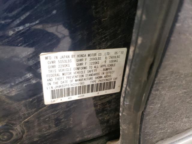 2010 ACURA RL JH4KB2F67AC002563