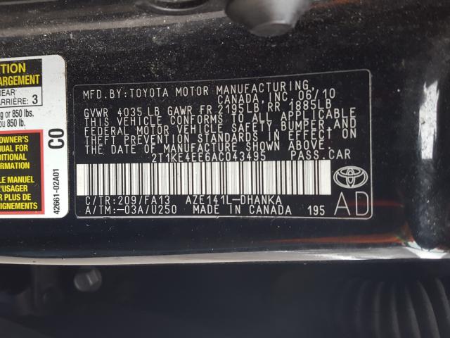 2010 TOYOTA MATRIX 2T1KE4EE6AC043495