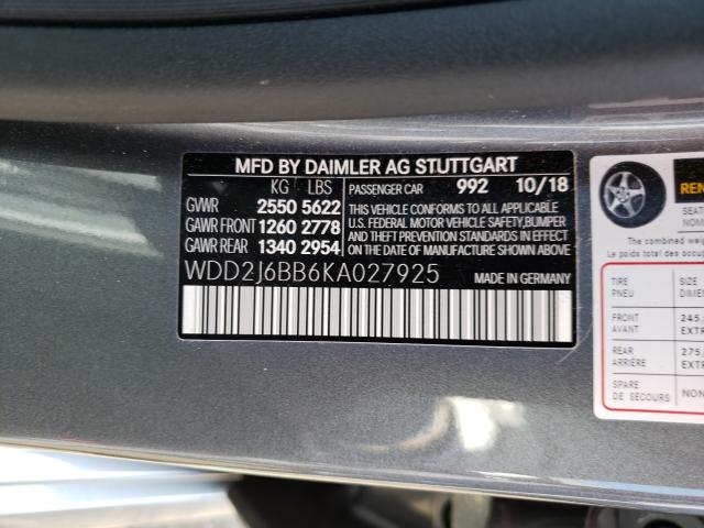 2019 MERCEDES-BENZ CLS AMG 53 WDD2J6BB6KA027925