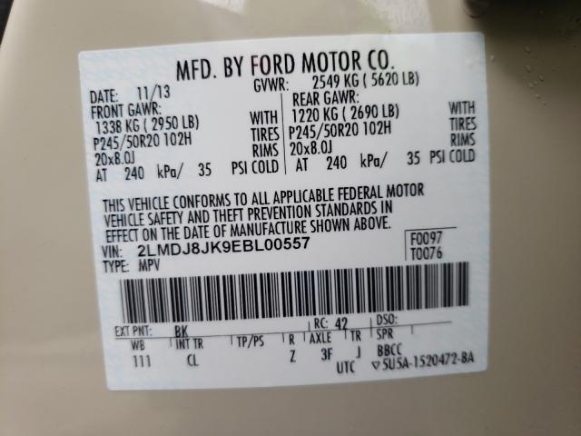 2014 LINCOLN MKX 2LMDJ8JK9EBL00557