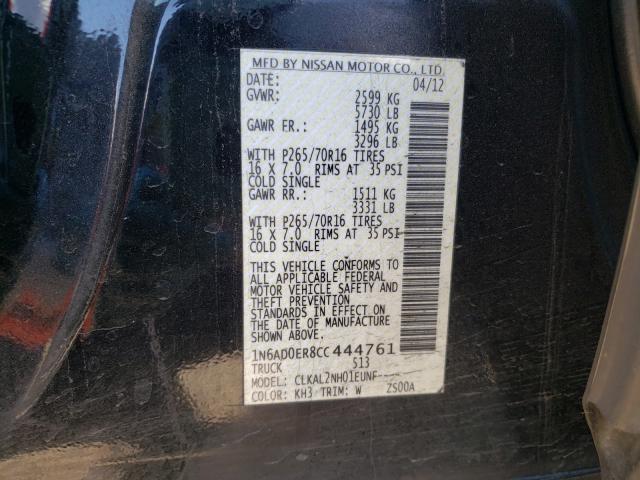 2012 NISSAN FRONTIER S - 1N6AD0ER8CC444761