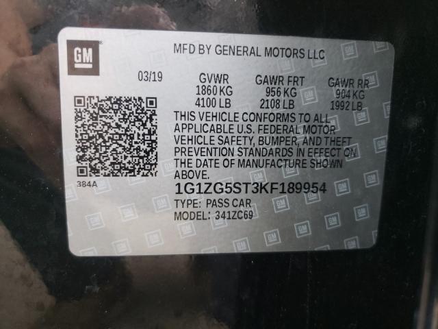 2019 CHEVROLET MALIBU RS 1G1ZG5ST3KF189954