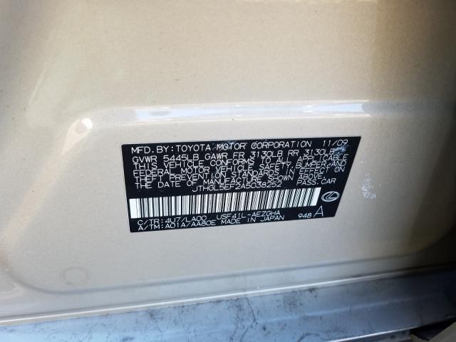 2010 LEXUS LS 460L JTHGL5EF2A5038252