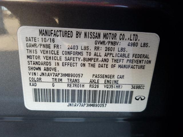 2017 INFINITI Q50 HYBRID JN1AV7AP3HM890057