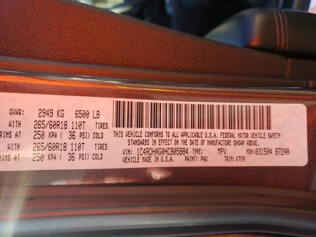 2017 DODGE DURANGO SX 1C4RDHAG0HC805884