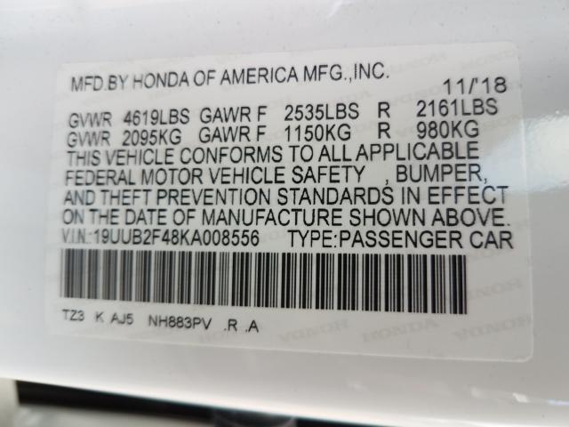 2019 ACURA TLX TECHNO 19UUB2F48KA008556