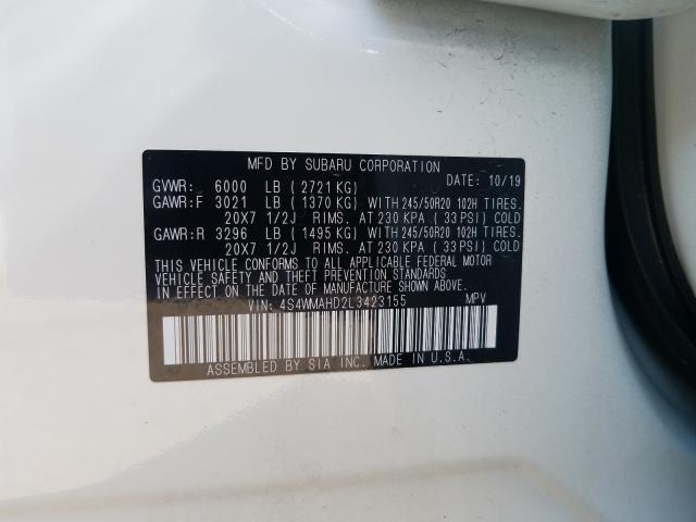 2020 SUBARU ASCENT PRE 4S4WMAHD2L3423155