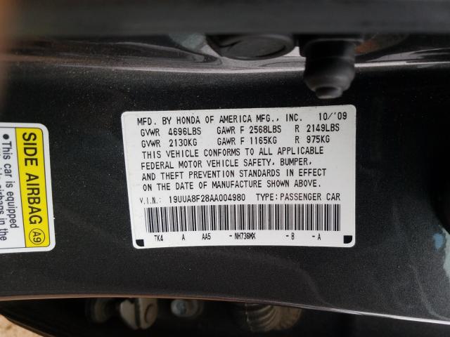 2010 ACURA TL 19UUA8F28AA004980
