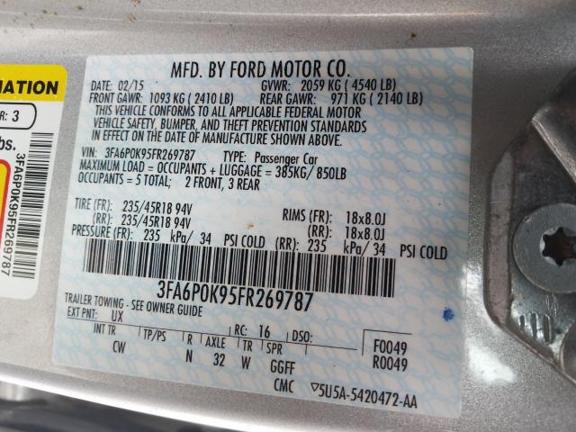 2015 FORD FUSION TIT 3FA6P0K95FR269787