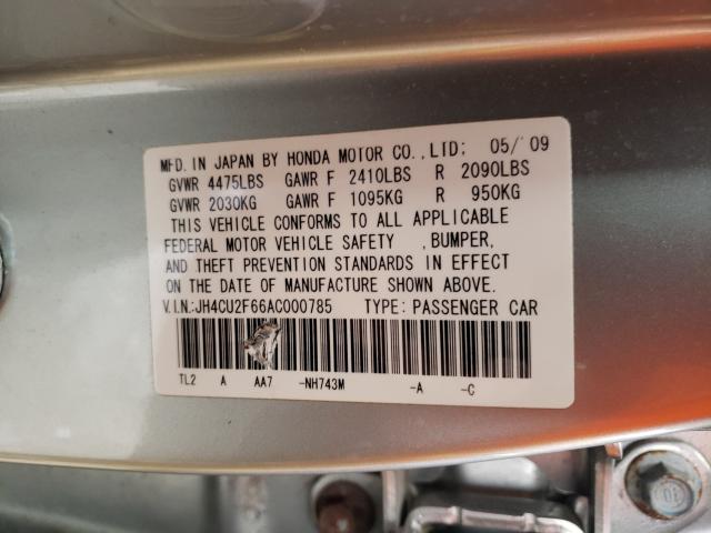 2010 ACURA TSX JH4CU2F66AC000785