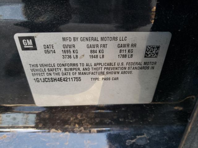 2014 CHEVROLET SONIC LT - 1G1JC5SH4E4211755