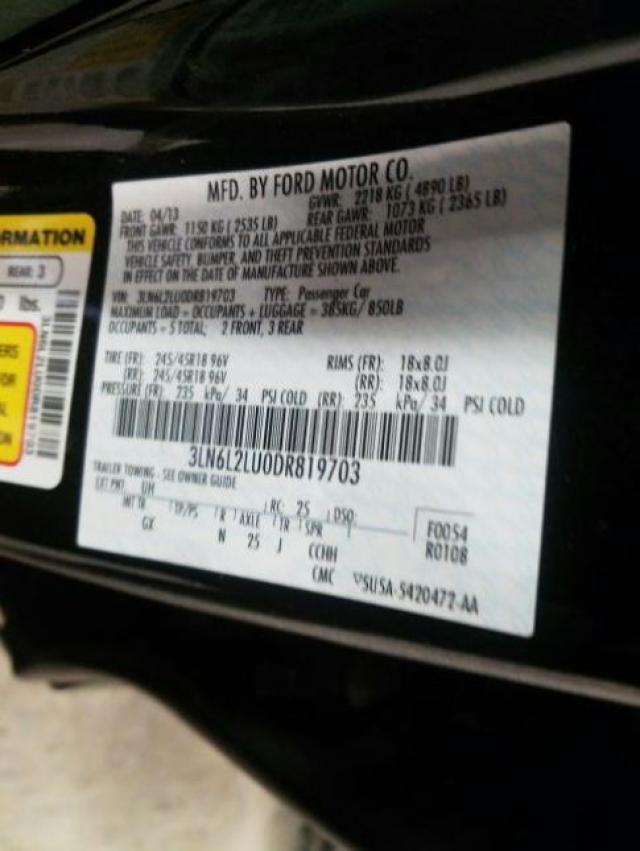 2013 LINCOLN MKZ HYBRID 3LN6L2LU0DR819703