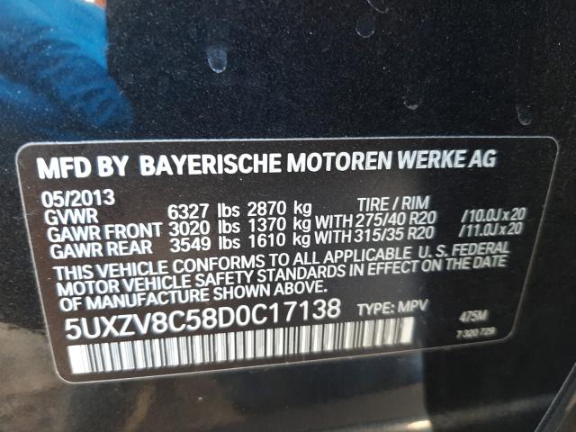 2013 BMW X5 XDRIVE5 5UXZV8C58D0C17138