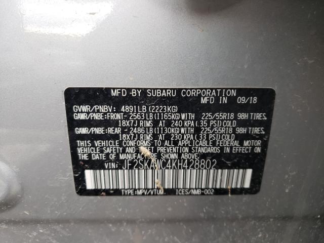 2019 SUBARU FORESTER T JF2SKAWC4KH428802