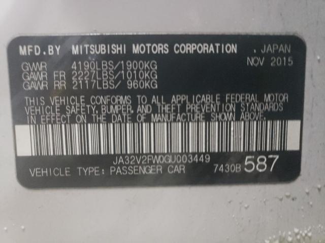 2016 MITSUBISHI LANCER ES JA32V2FW0GU003449