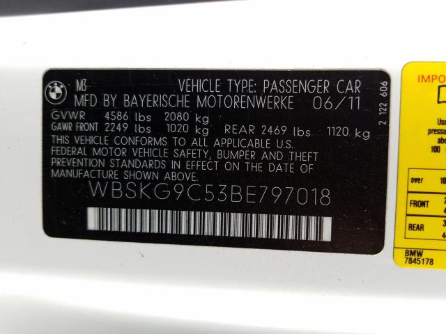 2011 BMW M3 WBSKG9C53BE797018